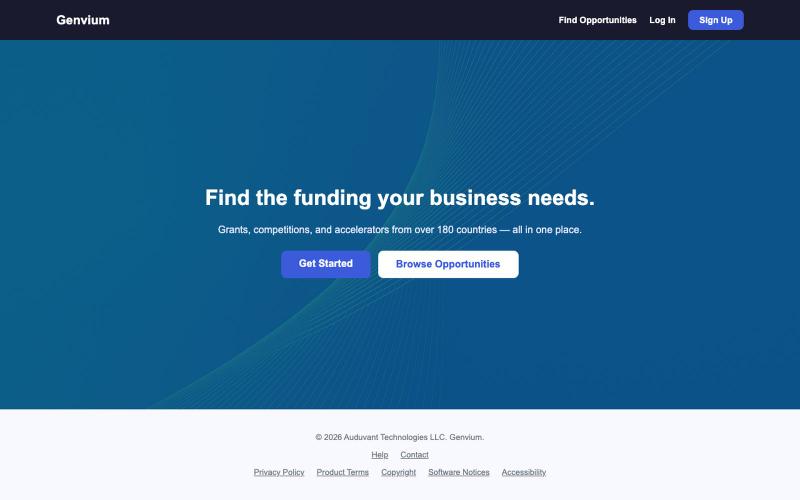 Genvium — Find Funding for Your Business — screenshot