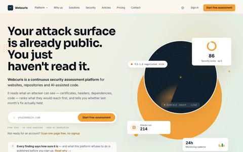 Webcuris — Find. Fix. Stay Secure. — screenshot