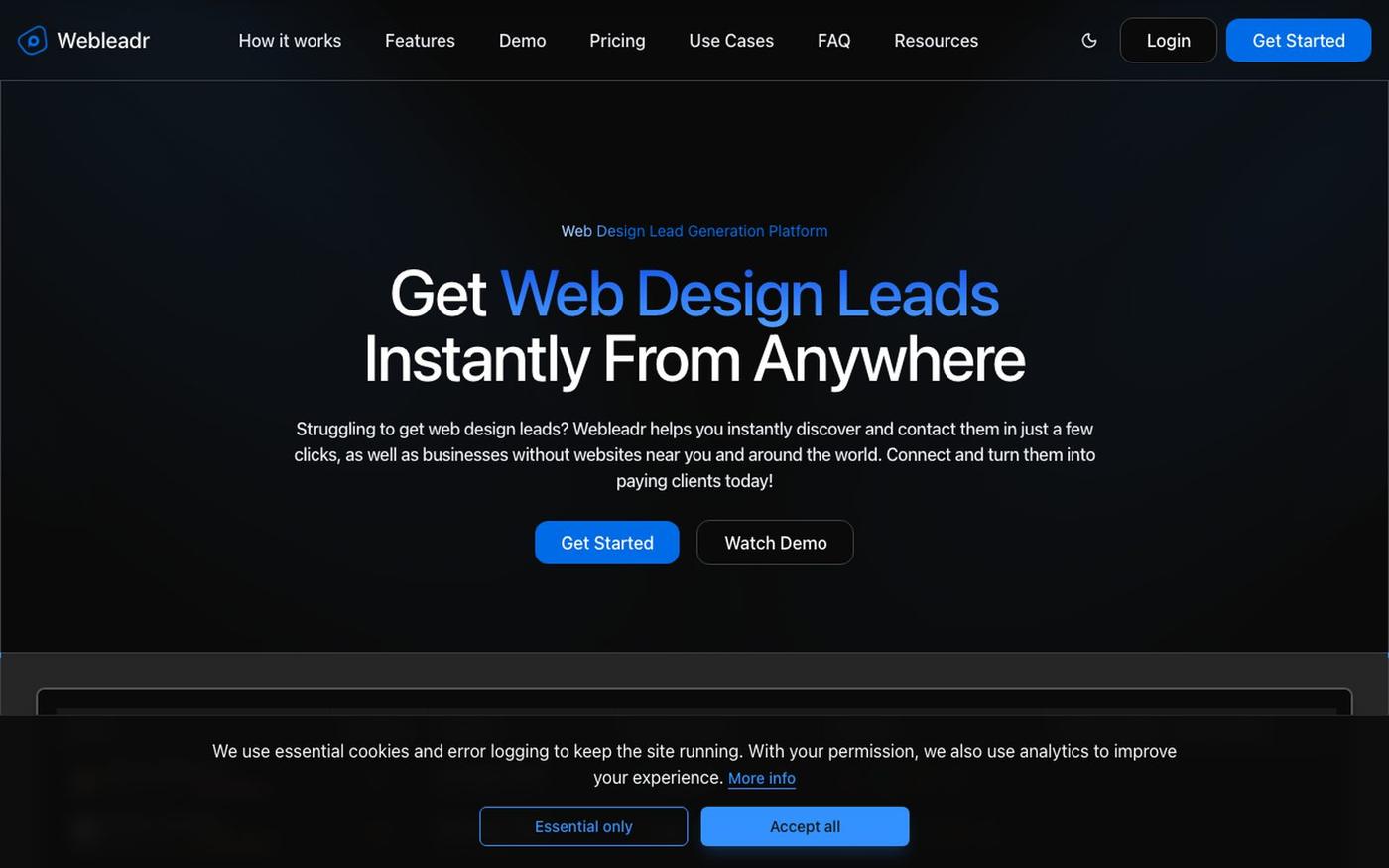 Get Web Design Leads | Find Businesses Without Websites — screenshot