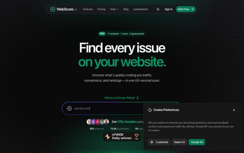 Website Analyzer &amp; SEO Audit Tool — Scan in 60 Seconds — screenshot
