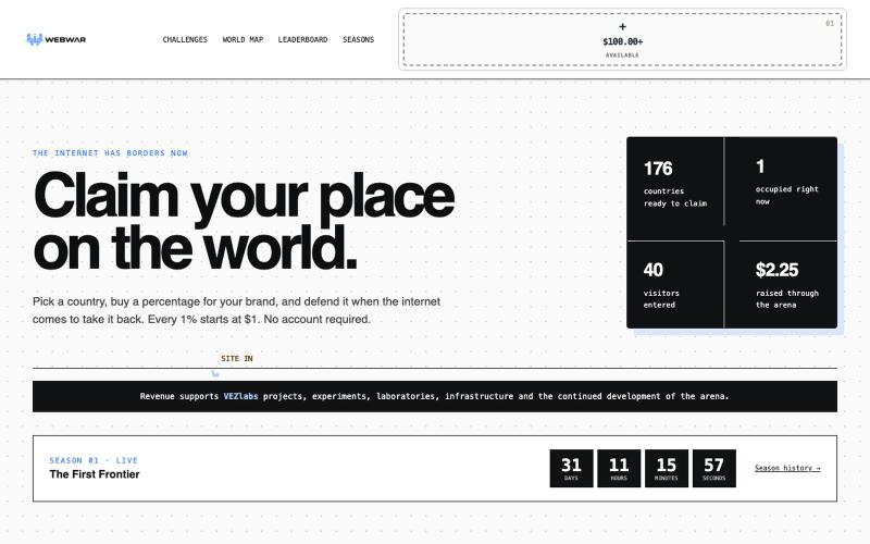 WEBWAR — Internet Territory War — screenshot