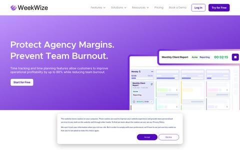 WeekWize | Time Tracking and Task Planning For Agencies — screenshot