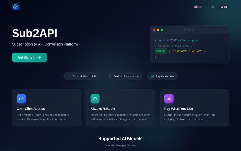 Sub2API - AI API Gateway — screenshot