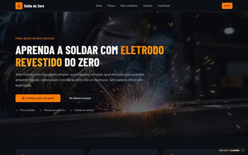 Curso de solda com eletrodo revestido para iniciantes — Solda do Zero — screenshot