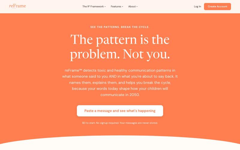 Detect Toxic and Healthy Patterns in Texts | reFrame — screenshot