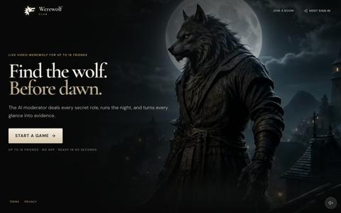 Werewolf Club · Live video Werewolf, AI moderated — screenshot