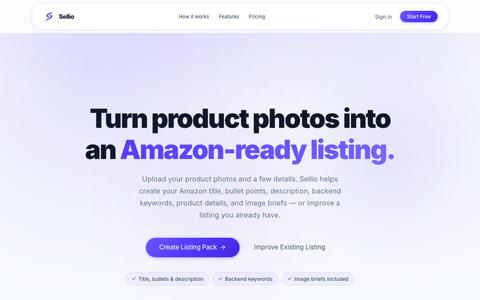 Sellio — AI Amazon Conversion Studio — screenshot