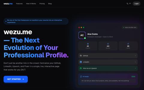 wezu.me — The Next Evolution of Your Professional Profile. — screenshot