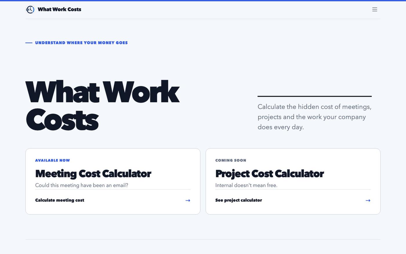 What Work Costs — screenshot