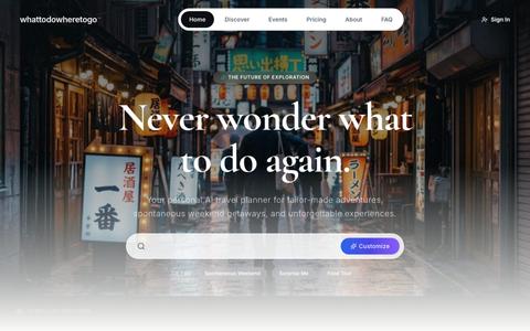 whattodowheretogo — Premium AI Travel Itinerary Planner — screenshot