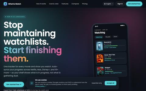 WhatToWatch - Track, Discover & Sync What You Watch — screenshot