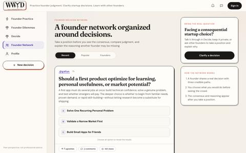 The Founder Decision Network — What Would You Do? — screenshot