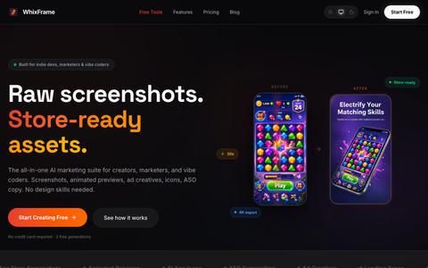WhixFrame | App Store Assets That Convert — Screenshots, Previews & Icons — screenshot