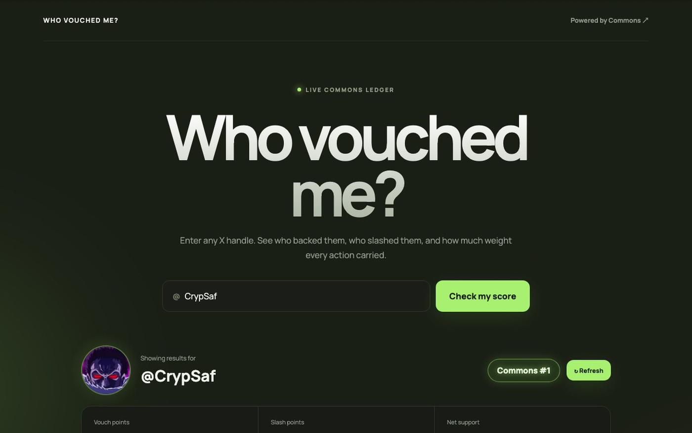 Who Vouched Me? — screenshot
