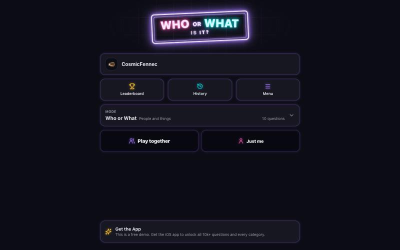 Who or What is it? — screenshot