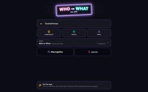 Who or What is it? — screenshot