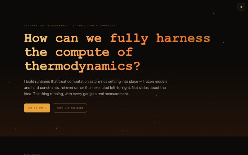 Paul Shaver — Thermodynamic Computing — screenshot