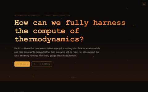 Paul Shaver — Thermodynamic Computing — screenshot
