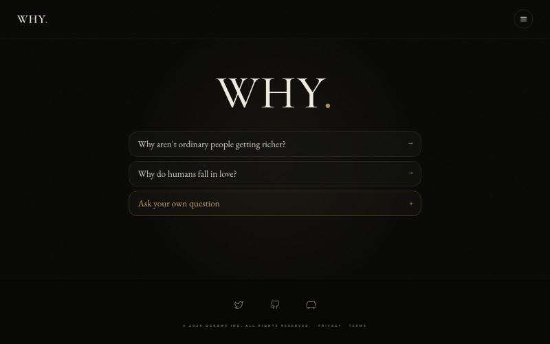 WHY. — screenshot