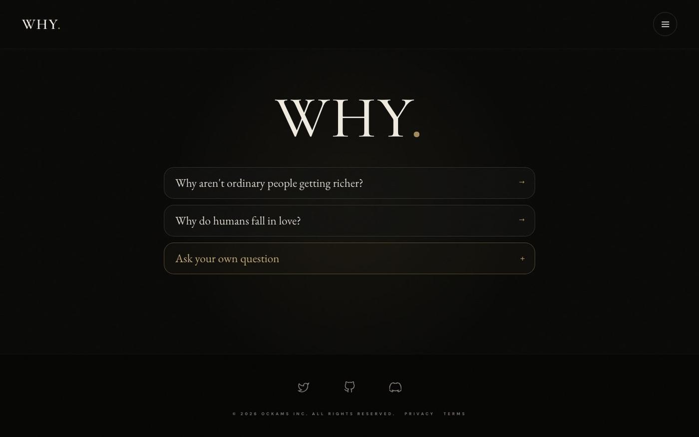 WHY. — screenshot