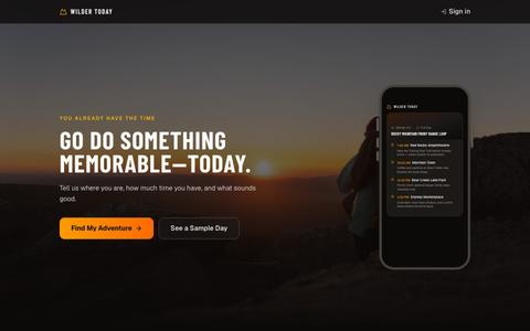 Wilder Today — Build Your Day Outside — screenshot
