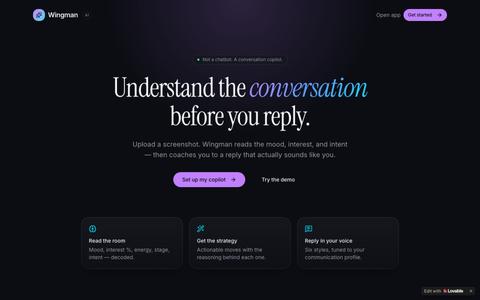 Wingman AI — Understand any conversation before you reply — screenshot