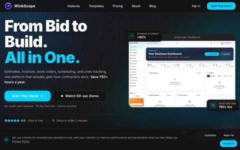 AI Estimating Software for Contractors | WinkScope — screenshot
