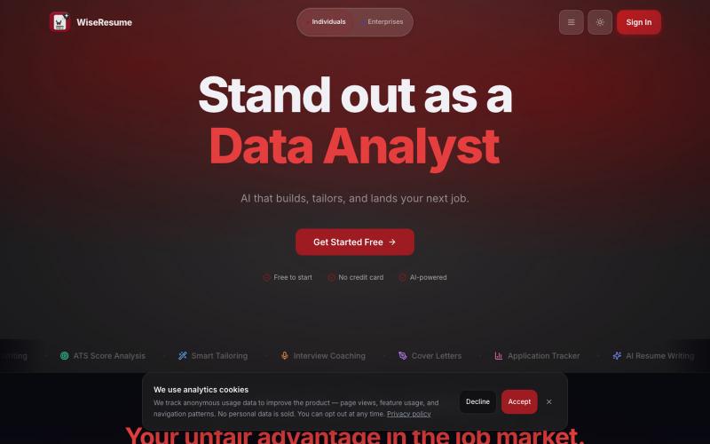WiseResume AI — AI Resume Builder — screenshot