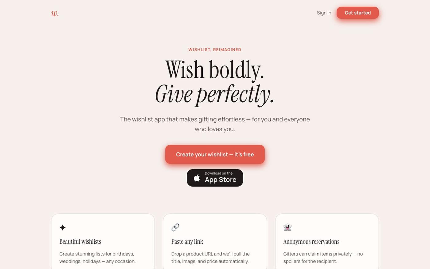 Wishbox — Beautiful wishlists for every occasion — screenshot