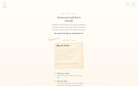 Your wish list online — free for any occasion — screenshot