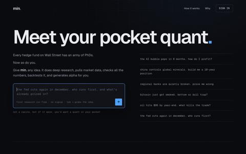 min. | AI Quant — screenshot
