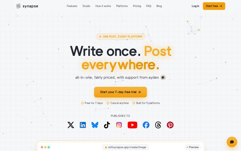 Synapse | Write once. Post everywhere. — screenshot