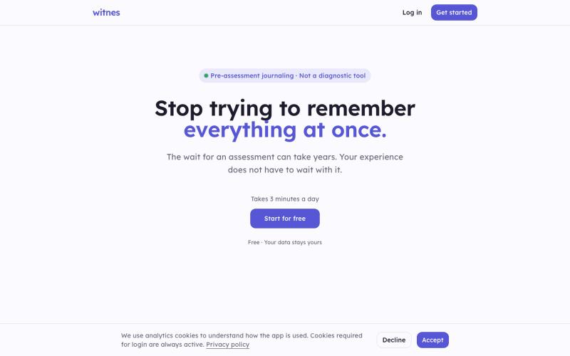 Witnes — Document your journey — screenshot