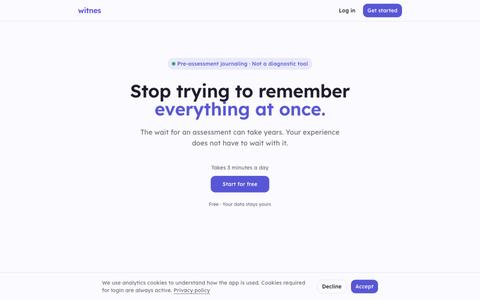Witnes — Document your journey — screenshot
