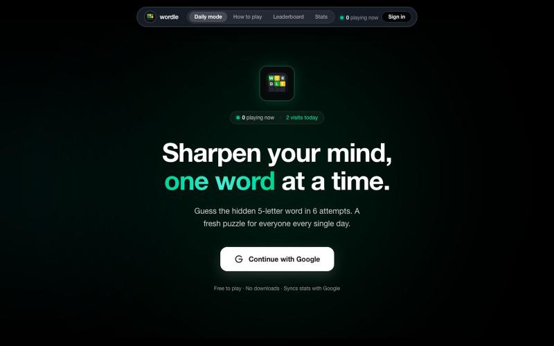 Wordle · Sharpen your mind, one word at a time — screenshot