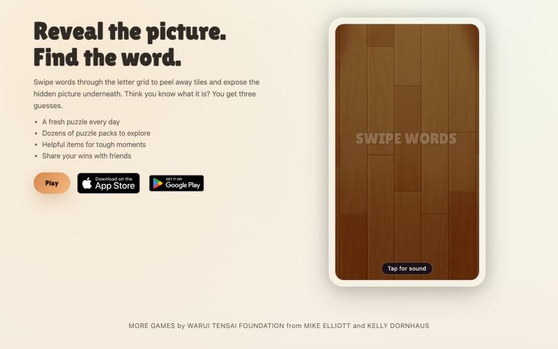 Wordpeek — Reveal the Picture, Find the Word — screenshot