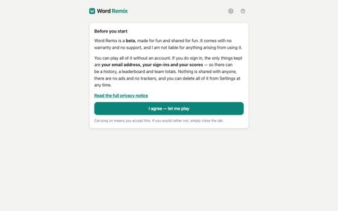 Word Remix — screenshot