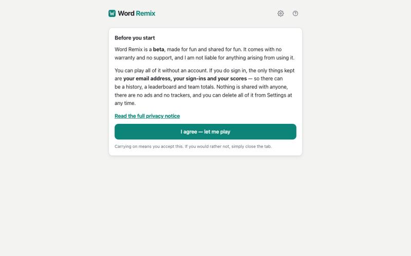 Word Remix — screenshot