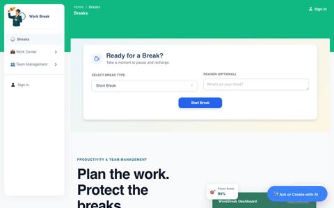 WorkBreak | Work Break | Work-Break - Productivity, Checklists & Task Management — screenshot