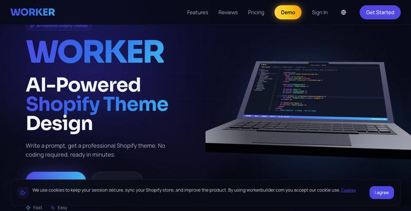 WORKER — AI Shopify Theme Generator | Prompt ile Tema Oluştur — screenshot