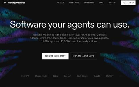 Working Machines - AI Agent Integrations and Agent Apps — screenshot