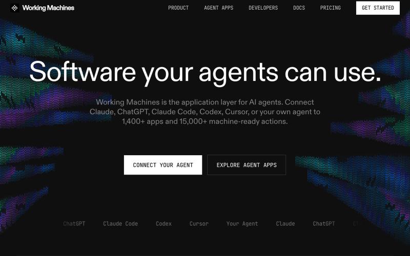 Working Machines - AI Agent Integrations and Agent Apps — screenshot