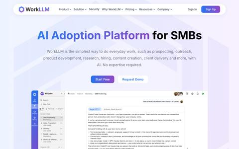 AI Adoption Platform For SMBs | WorkLLM — screenshot