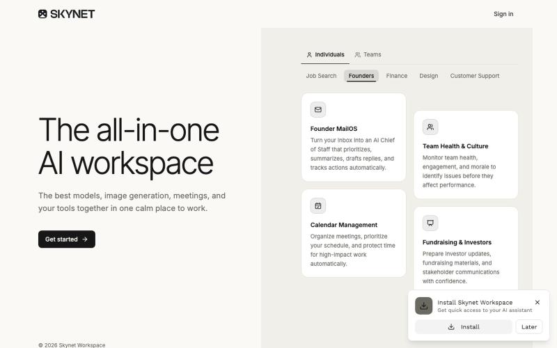 Skynet Workspace — screenshot
