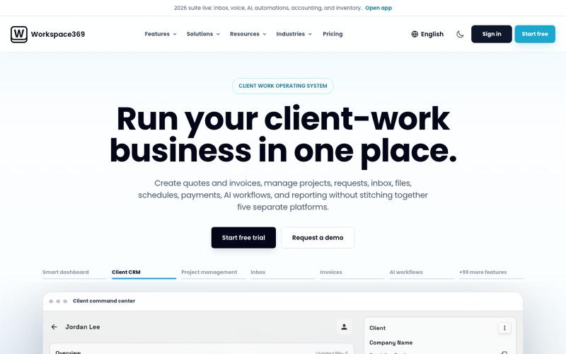 Workspace369 | Client Work Operating System — screenshot