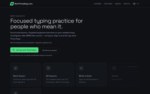 WorkThoseKeys — Keyboard Exercises to Type Faster — screenshot