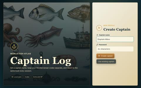 World Fish Atlas · Mediterranean Fisher — screenshot