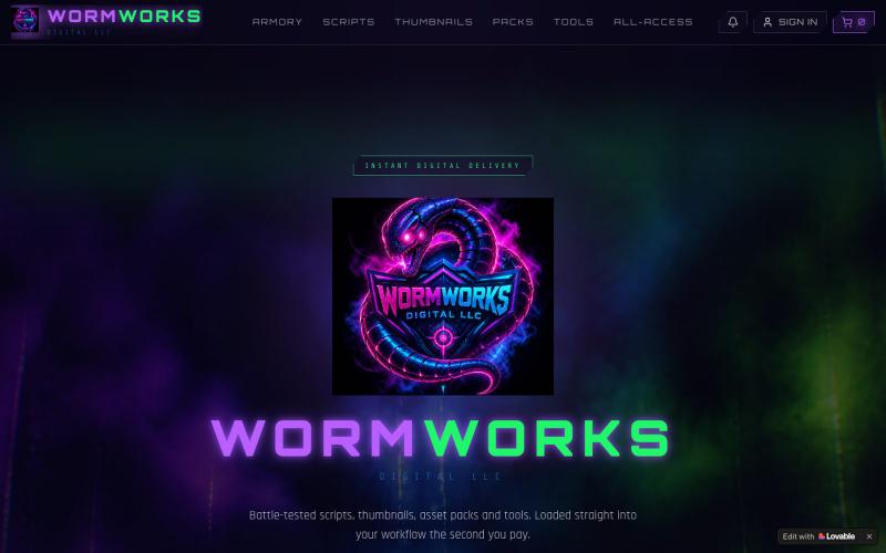 WORMWORKS DIGITAL LLC ARMORY PACKS — screenshot