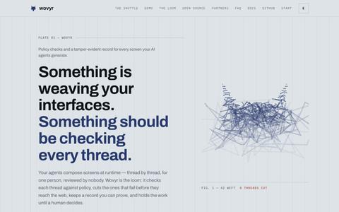 Wovyr — Policy and an audit trail for AI-generated interfaces — screenshot