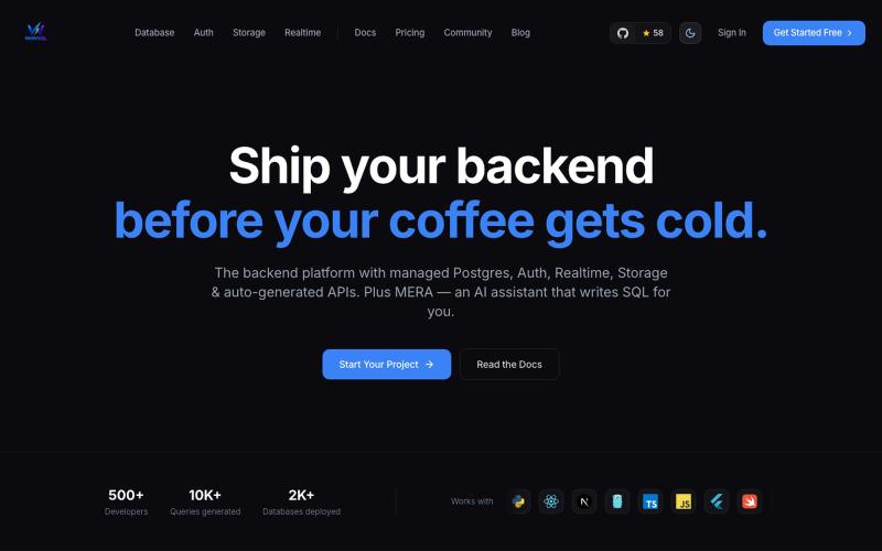 WoWSQL — The Backend Platform Built on Postgres — screenshot